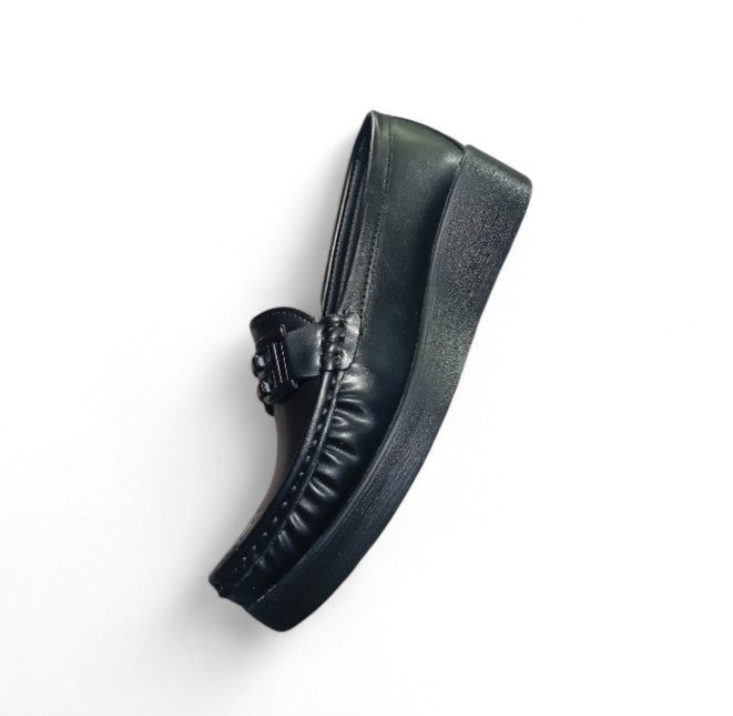 Moccasin noir compensée