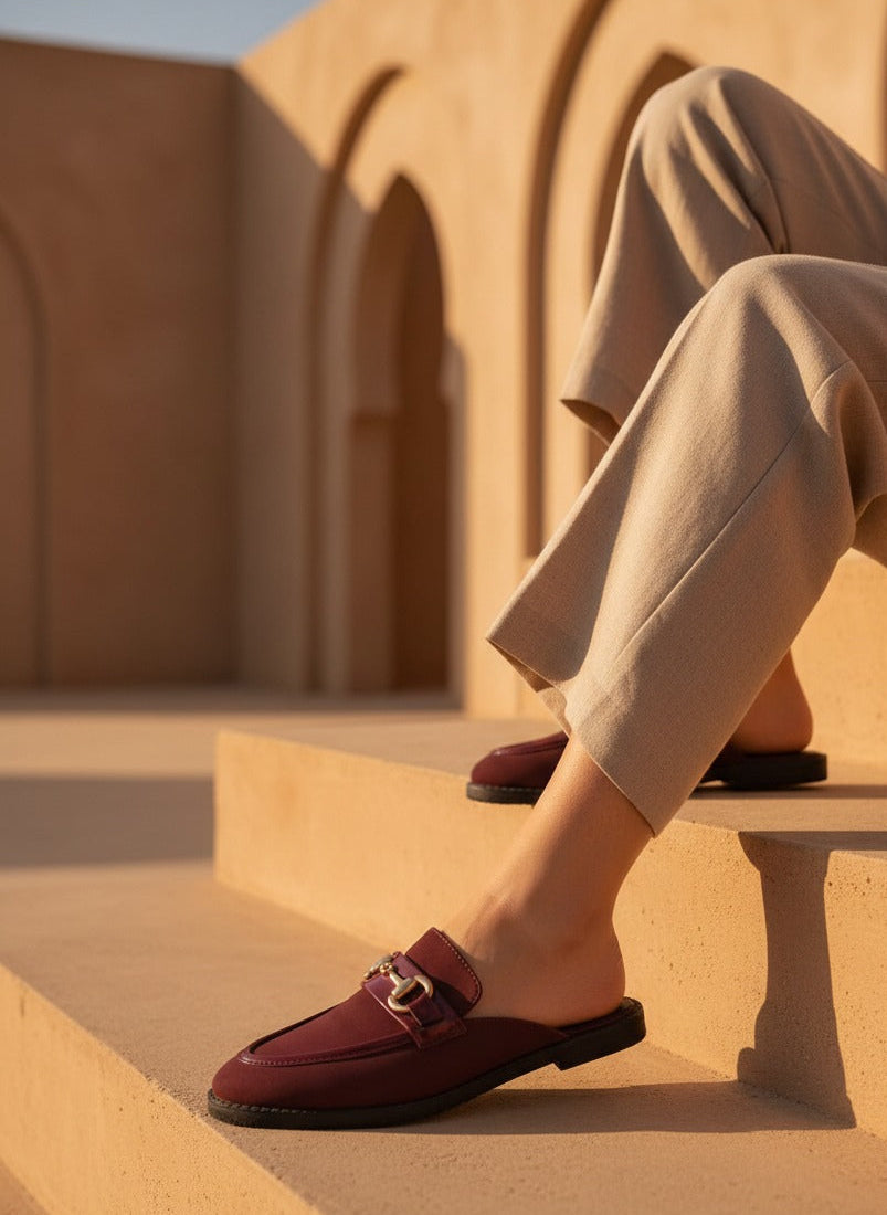 Mules bordeaux